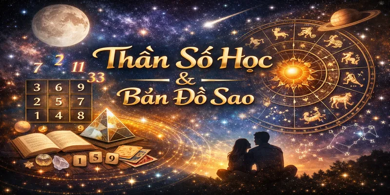 Bức tranh nền của thần số học và bản đồ sao